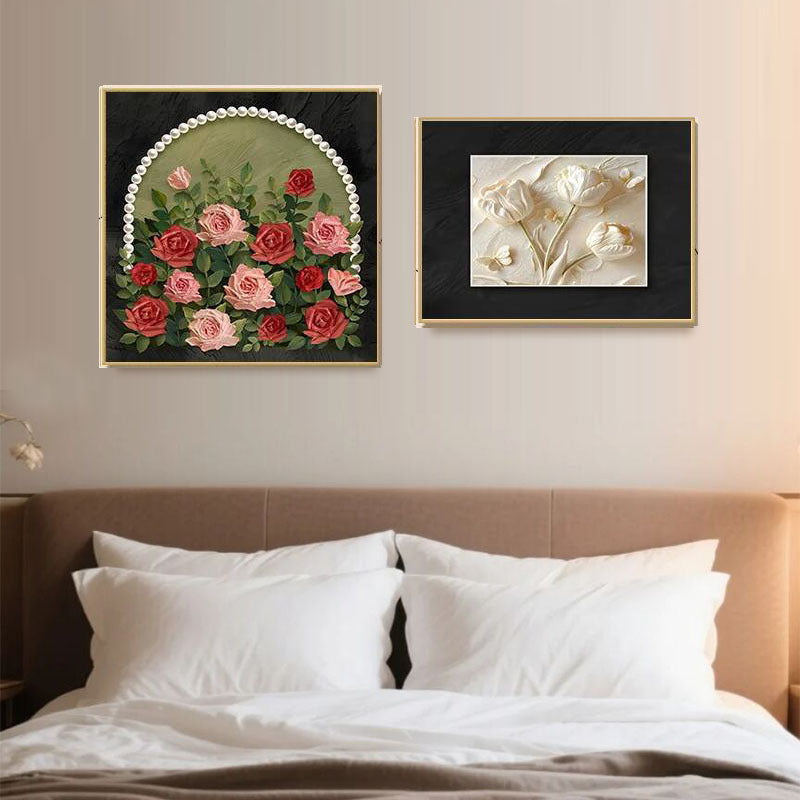 Elegant Floral Relief Wall Decor