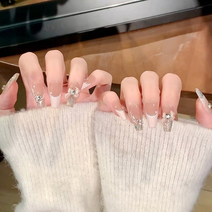 Glamorous artificial nails with glitter design Acalora