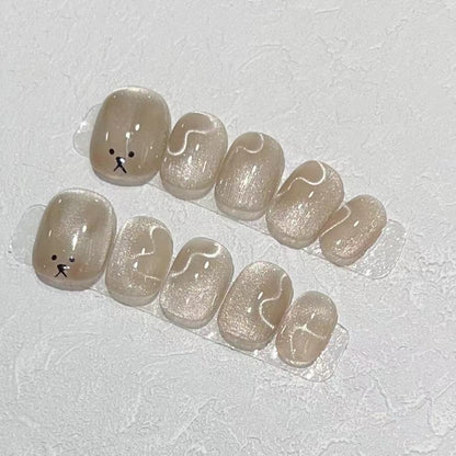 Playful Animal-Themed Press-On Nail Set Acalora