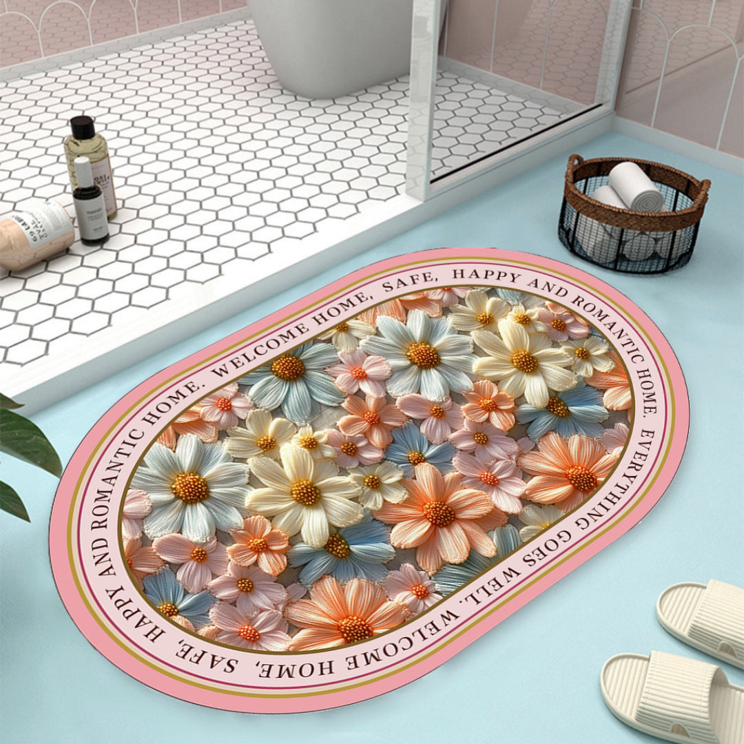 Floral Design Bath Mat