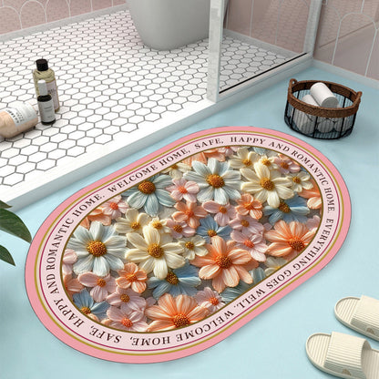 Floral Design Bath Mat