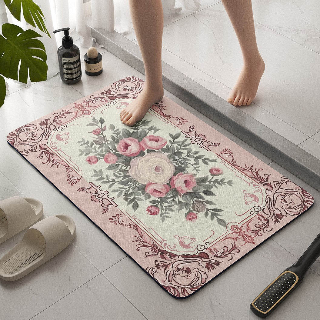 Vintage Floral Bath Mat