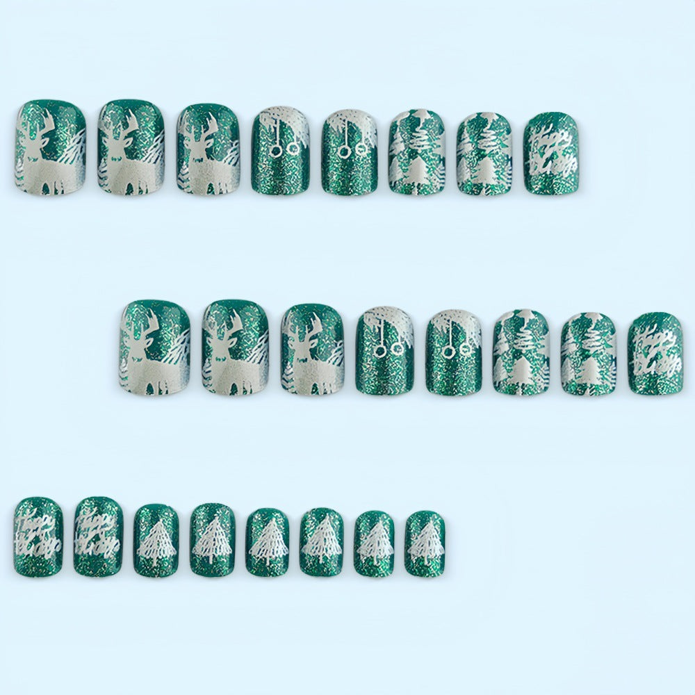 Winter artificial nails with festive motif Acalora