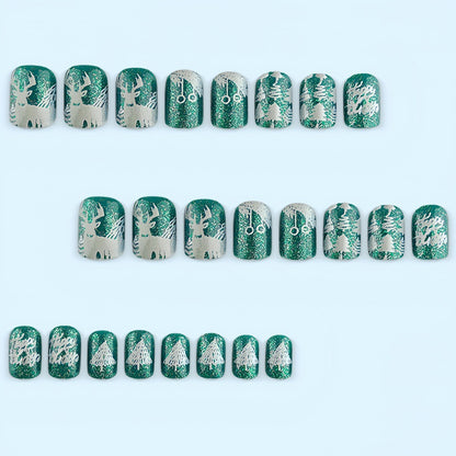 Winter artificial nails with festive motif Acalora
