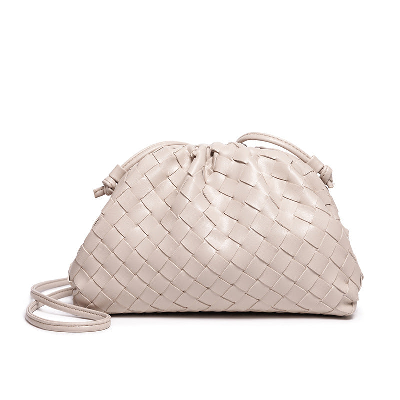 Elegant Woven Leather Bucket Bag Acalora