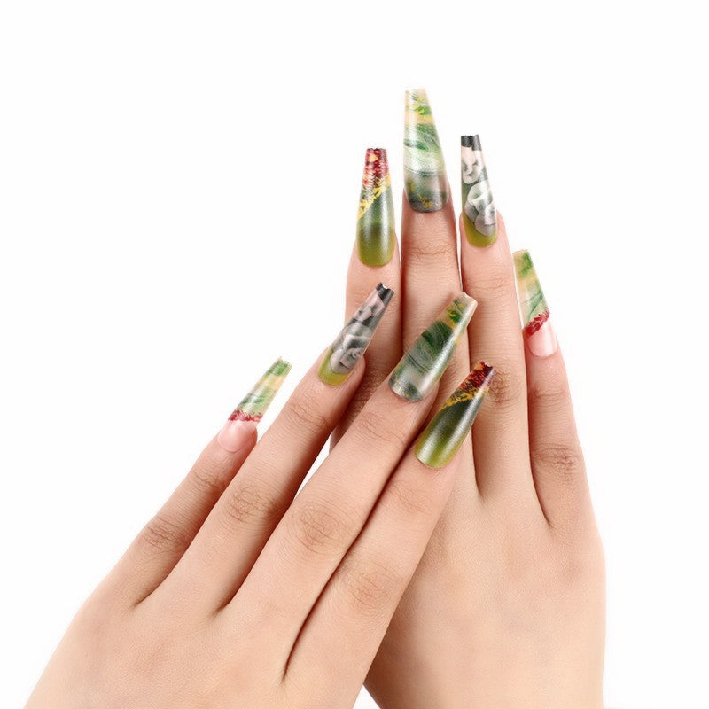 Creative botanical style art nails Acalora