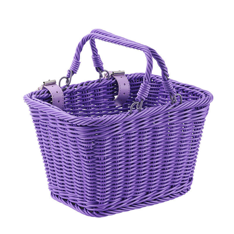 Women Handmade Basket with Leather Handles Bowlift