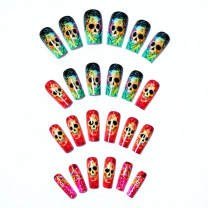Artistic Skull Nail Art Acalora
