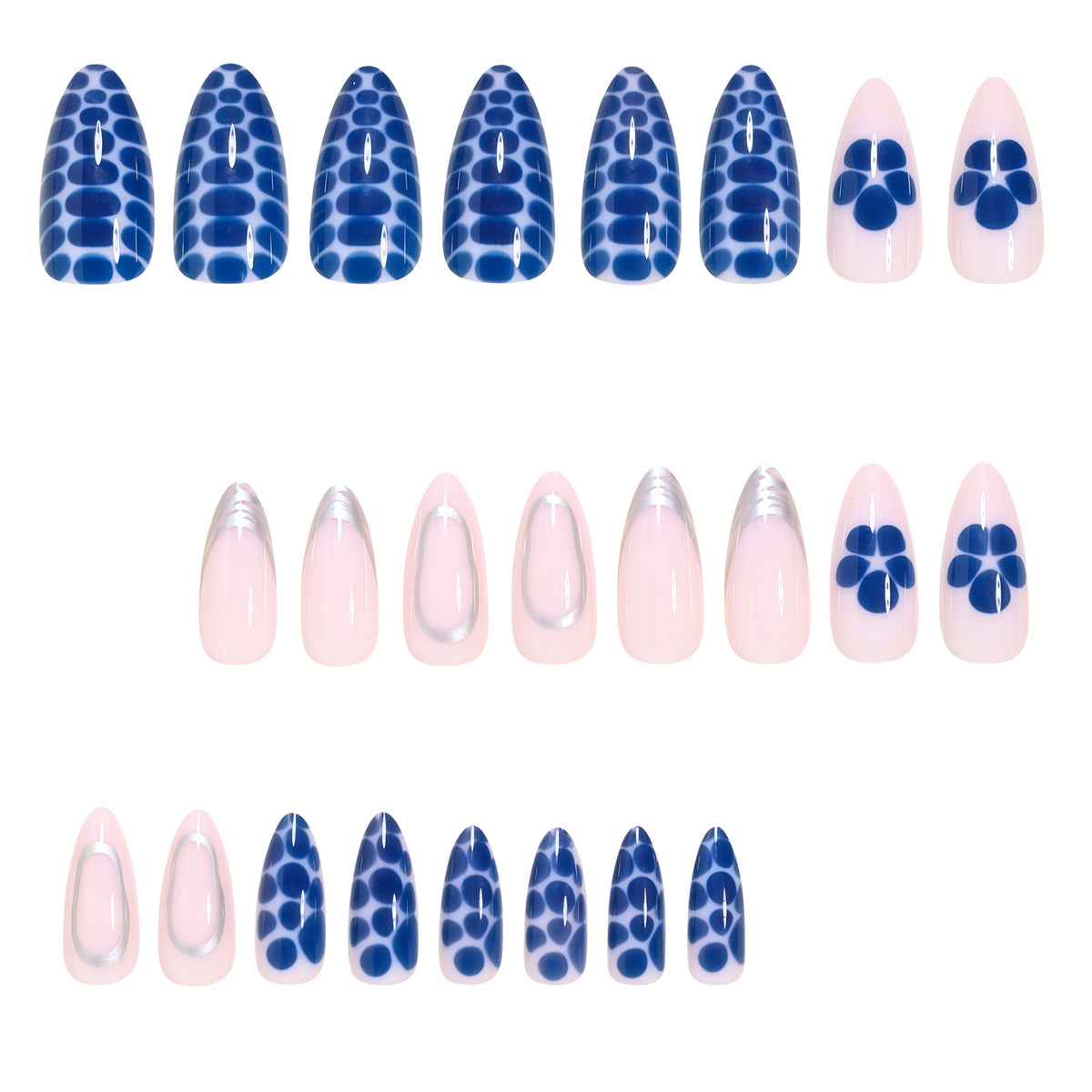 Artistic Nail Design Set with Polka Dots Acalora