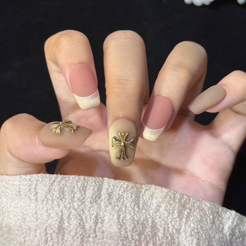 Glamorous artificial nail tips with 3D flower and crystal embellishments Acalora
