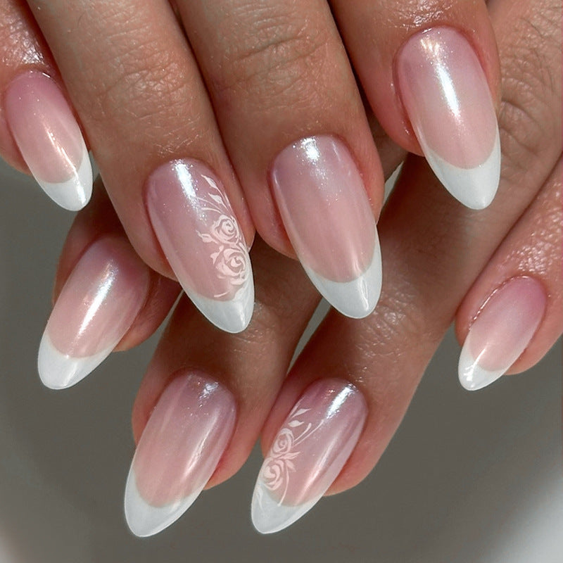 Elegant French Tip Press-On Nails Acalora