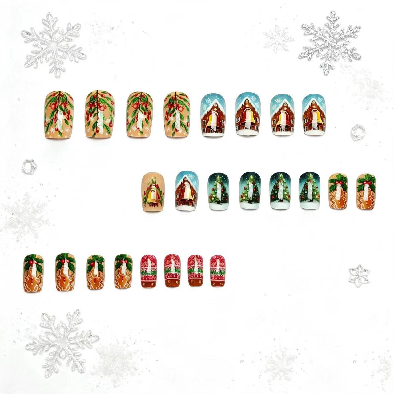 Festive Christmas-Themed Nail Art Acalora