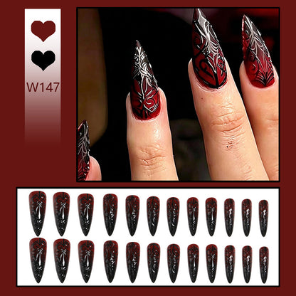 Artificial Nail Set with Elegant Floral Design Acalora