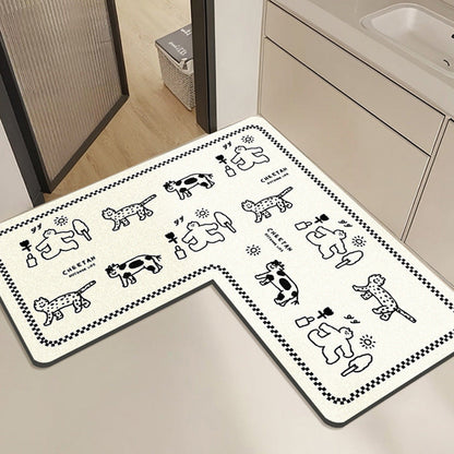 Cute Rabbit Print Bath Mat