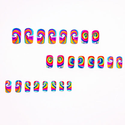 Psychedelic Swirl Nail Art Acalora