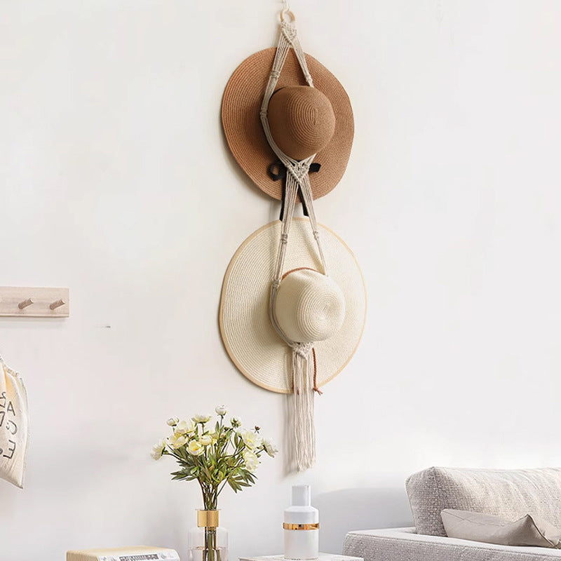 Stylish Macrame Hat Organizer Acalora