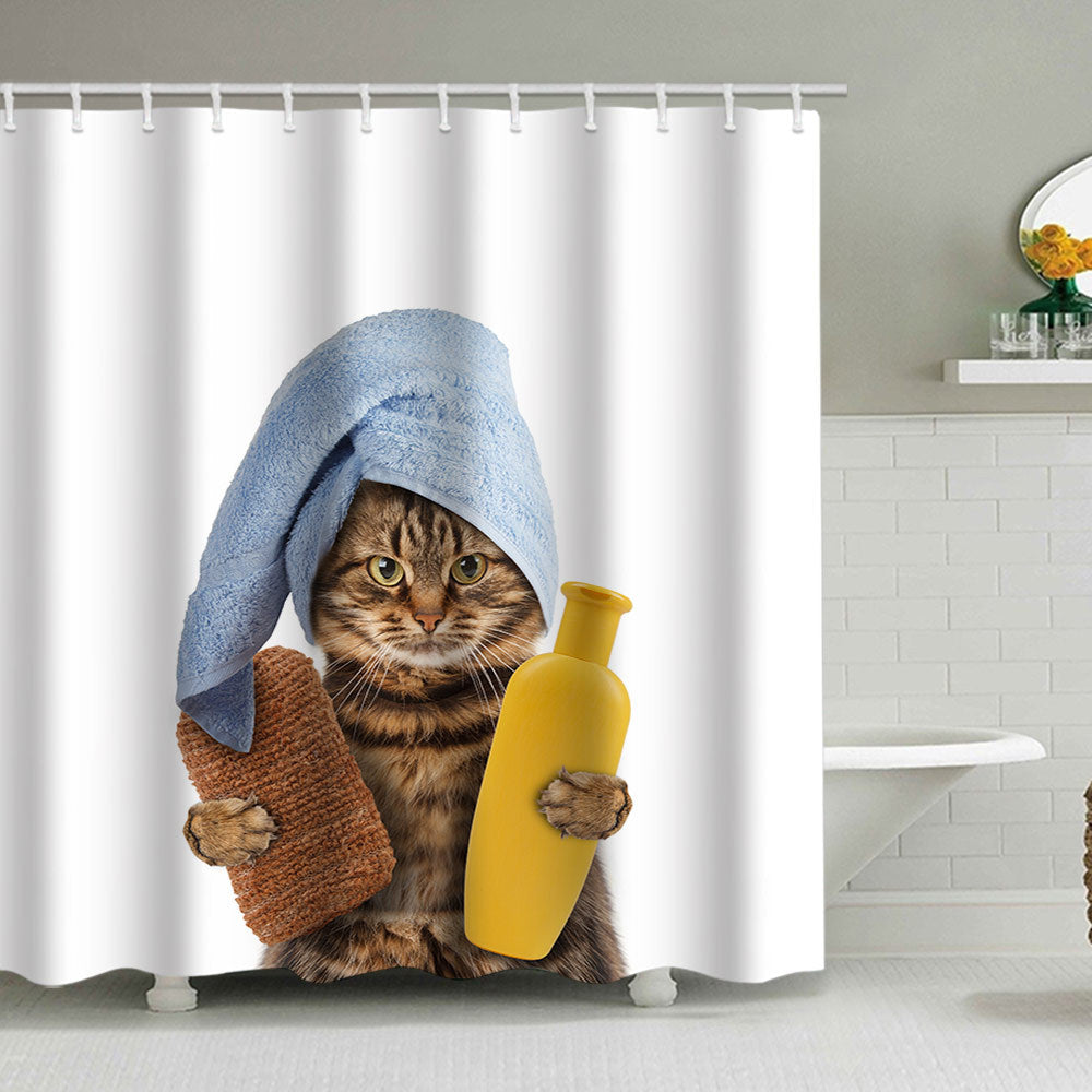Artistic Dog Illustration Shower Curtain