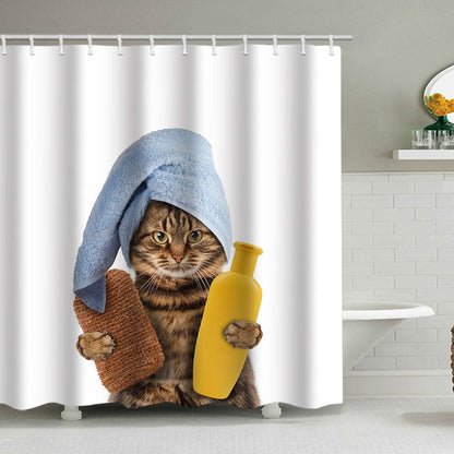 Artistic Dog Illustration Shower Curtain