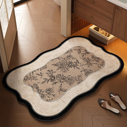 Floral Design Bathroom Mat