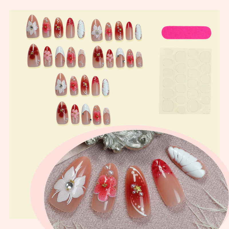 Floral Embellished Press-On Nail Set Acalora 1788495995