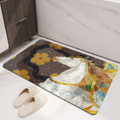 Artistic Horse-Themed Bath Mat Acalora