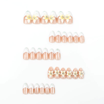 Acrylic nail set with elegant floral design Acalora