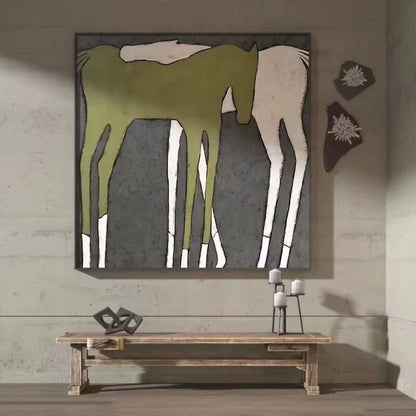 Abstract Horse-Themed Canvas Artwork