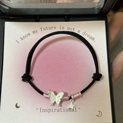 Butterfly Charm Knotted Bracelet Acalora