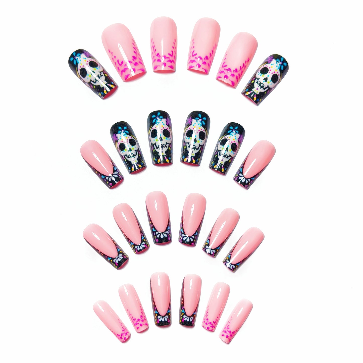 Artistic Skull Design Nail Art Acalora