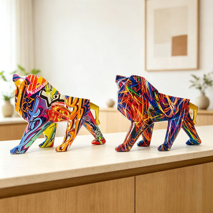 Colorful lion figure made of high-quality resin Acalora