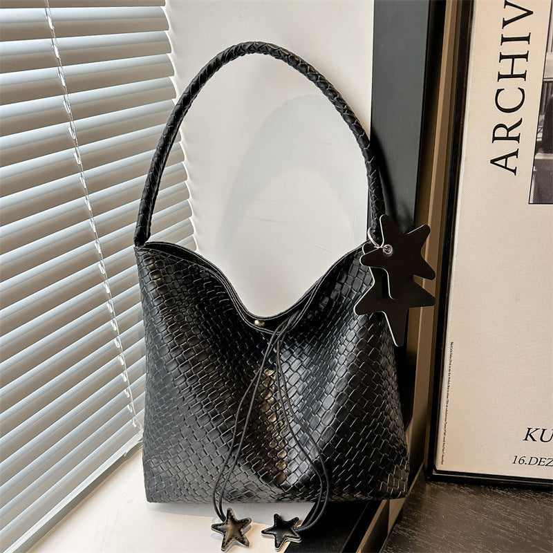 Textured Weave Handheld Shoulder Bag Acalora