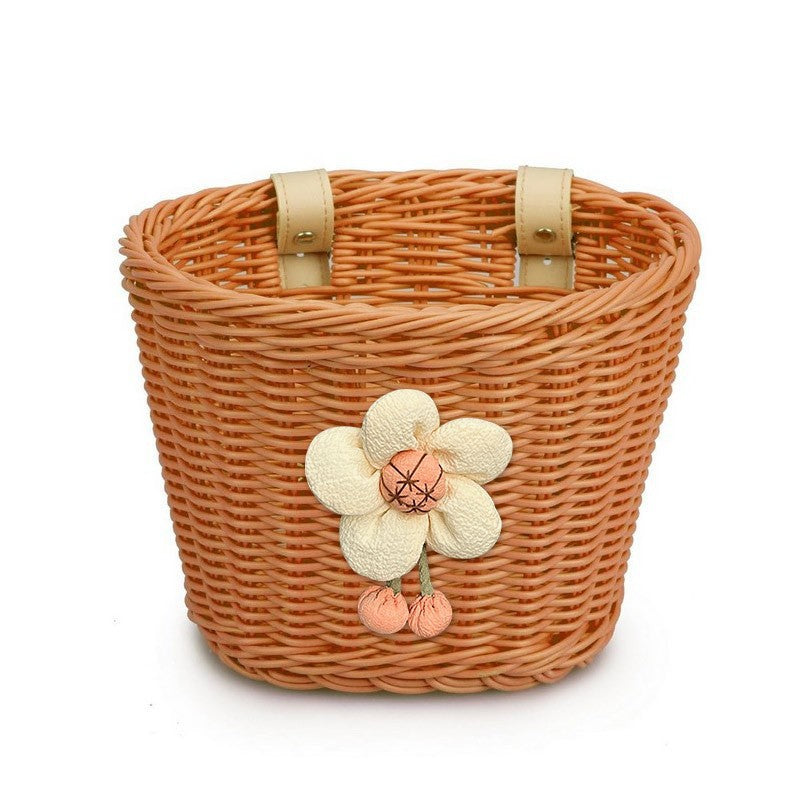 Floral-Embellished Bicycle Basket Bowlift