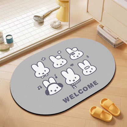 Cartoon Bunny Absorbent Bath Mat