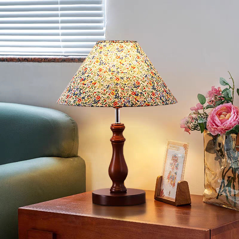 Floral Patterned Bedside Table Lamp