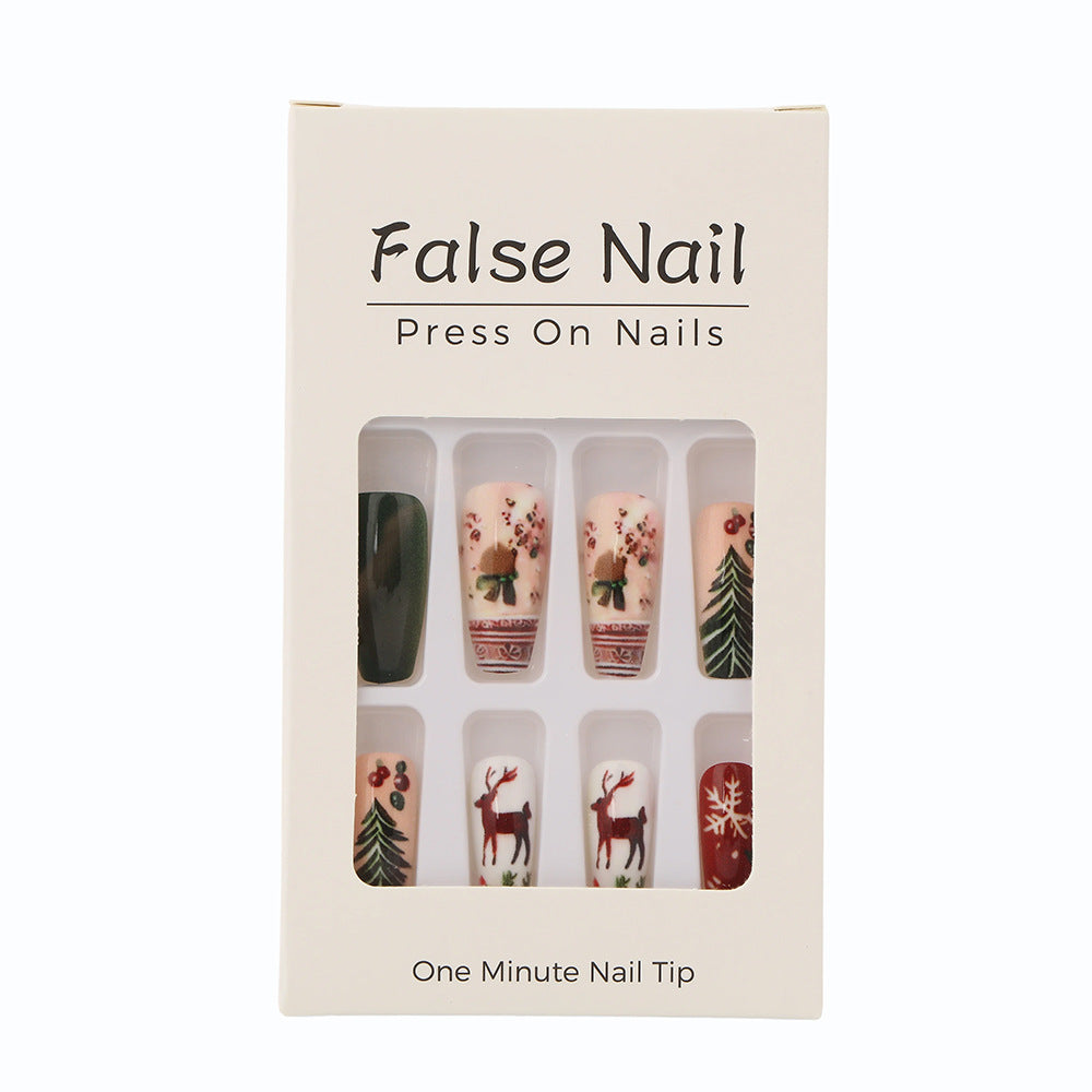 Artificial nails with festive Christmas designs Acalora