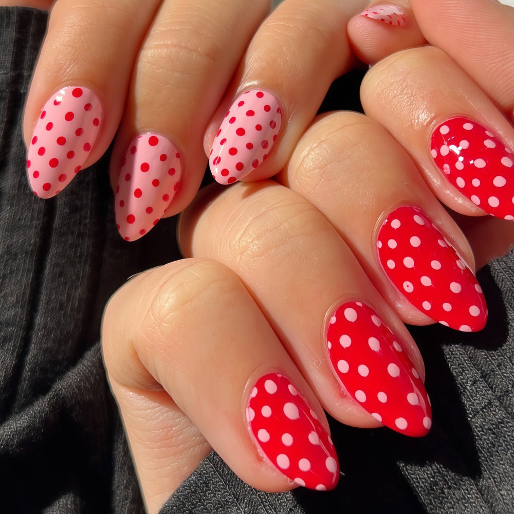Artificial nails with trendy Polka Dot Design Acalora