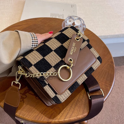 Stylish Checkered Crossbody Bag Acalora