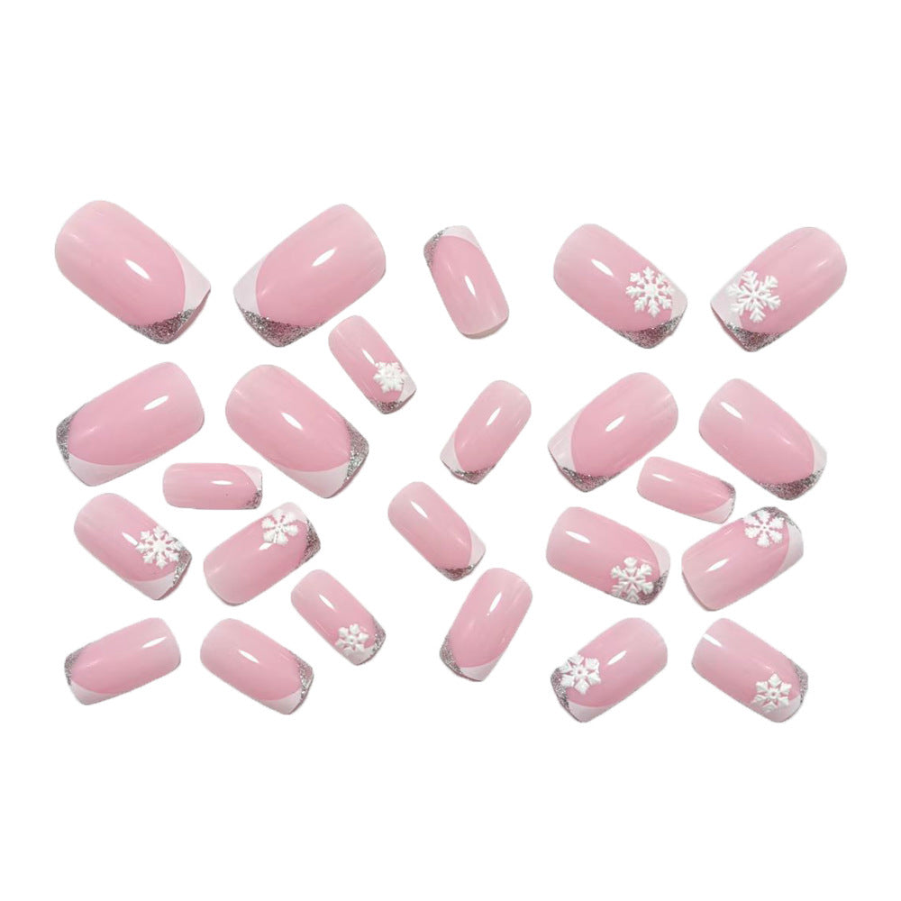 Artificial nails with glamorous snowflake design Acalora