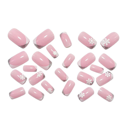 Artificial nails with glamorous snowflake design Acalora