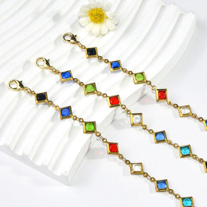 Colorful Gemstone Chain Bracelet Acalora 1788164354