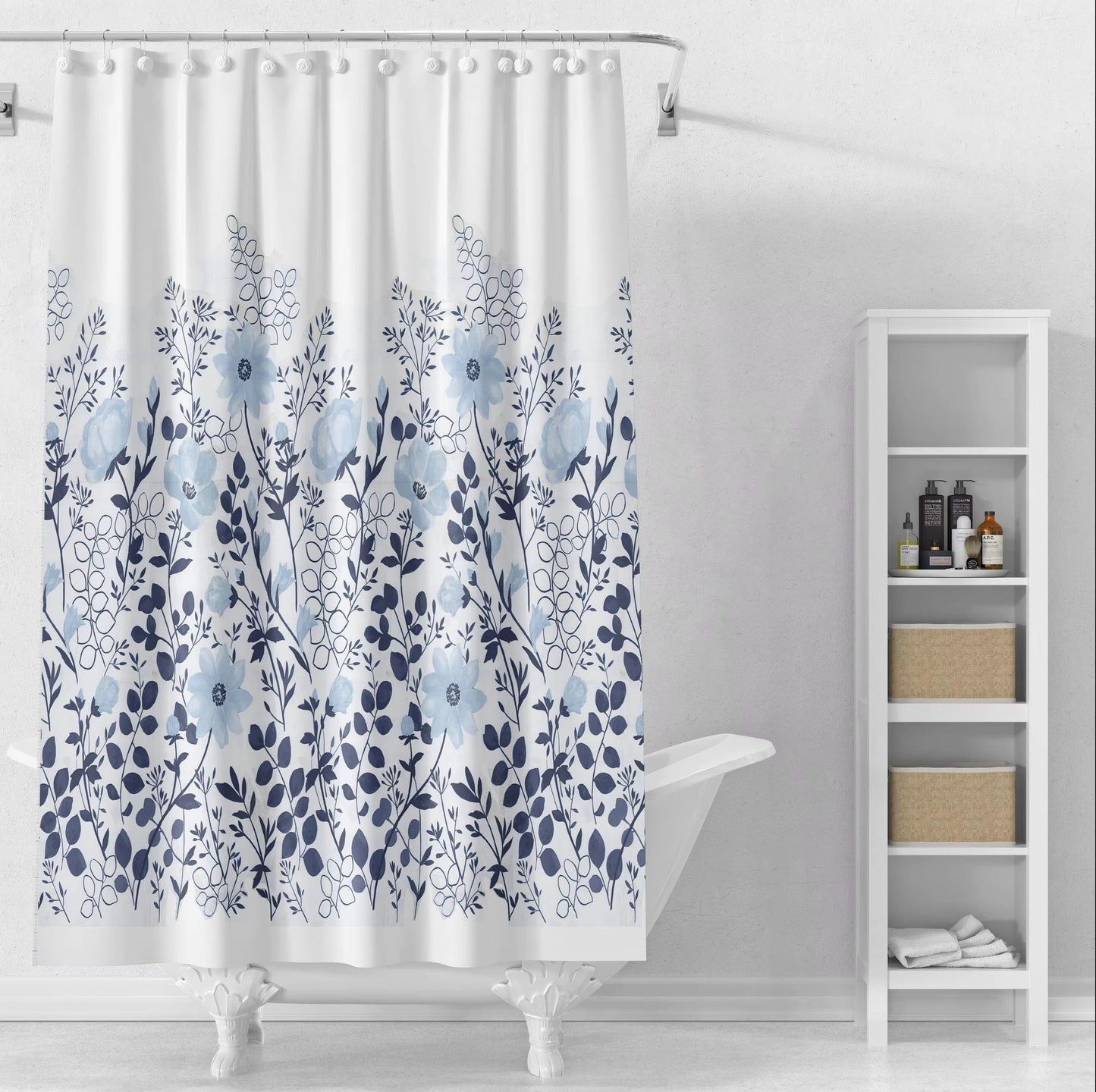 Floral Print Shower Curtain