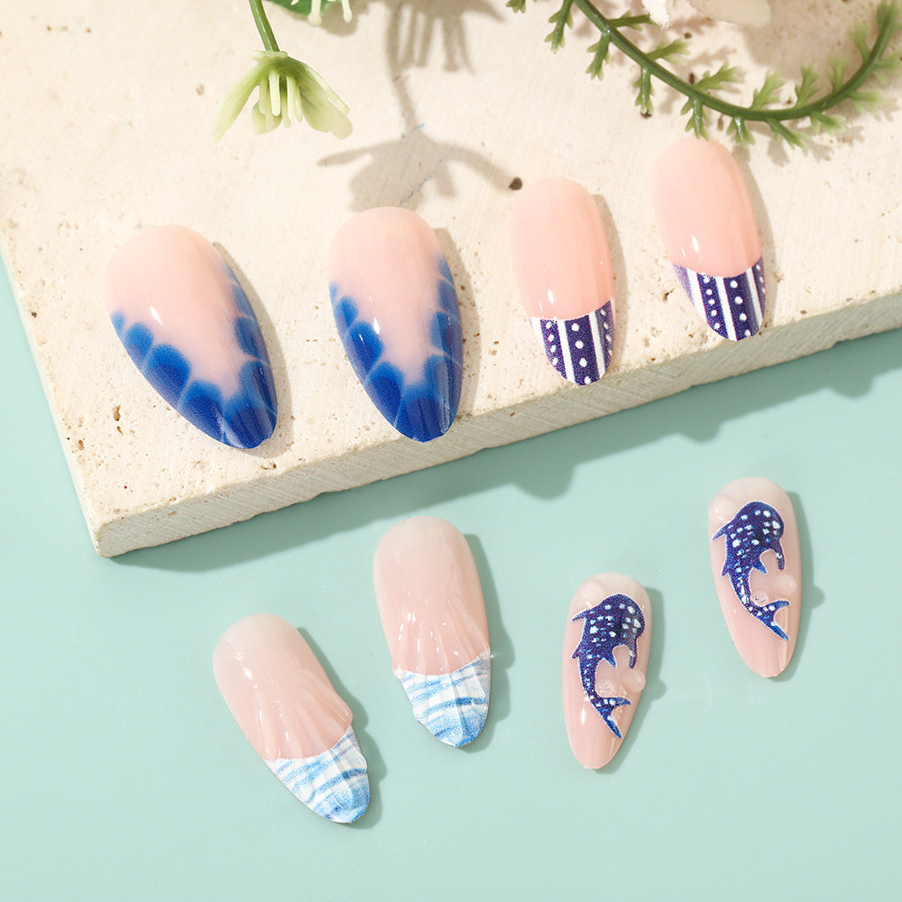 Creative art nails in maritime style Acalora