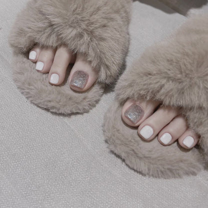 Premium Decorative Press-On Toenails with Crystal Accents Acalora