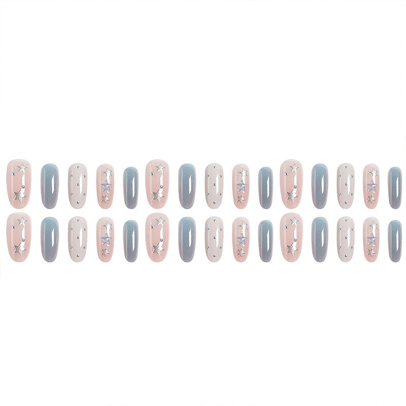 Acrylic nail set with sparkling star designs Acalora