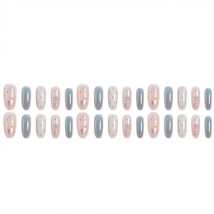Acrylic nail set with sparkling star designs Acalora