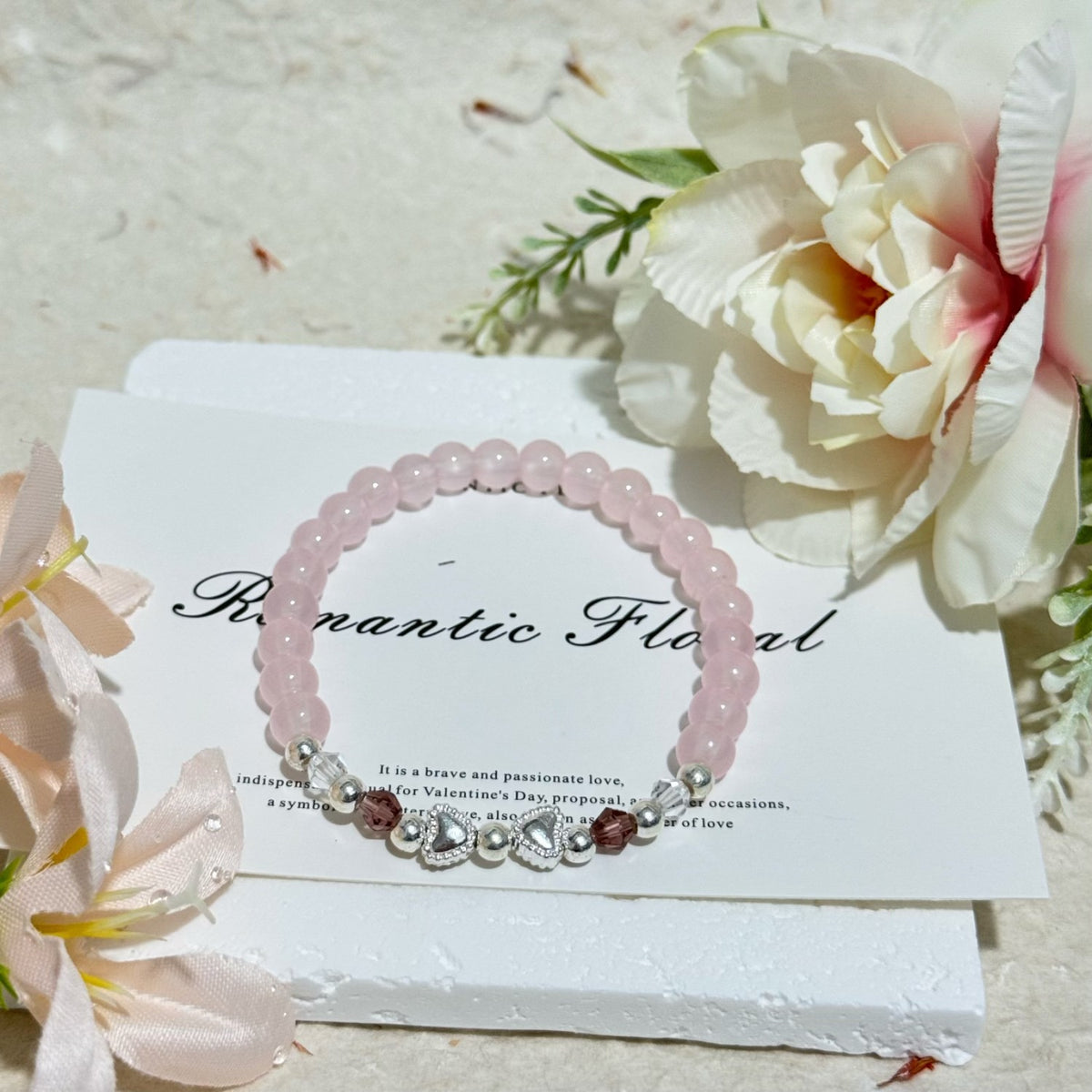 Romantic Floral Beaded Bracelet Acalora