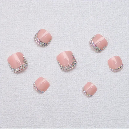 Rhinestone-Embellished Press-On Toenails Acalora