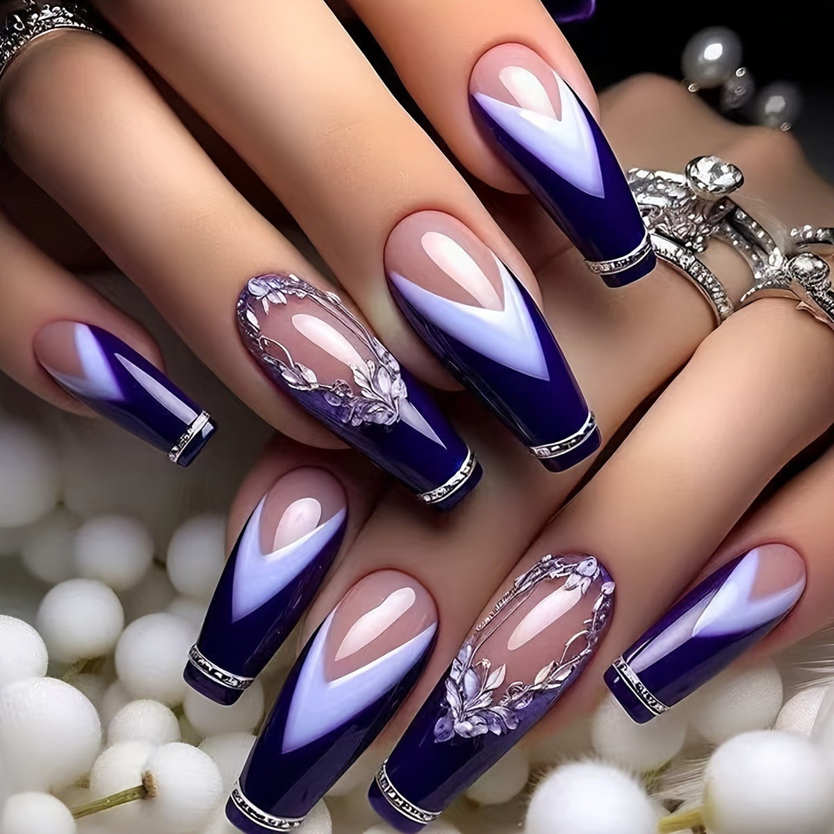Floral-Inspired 3D Acrylic Nail Art Acalora