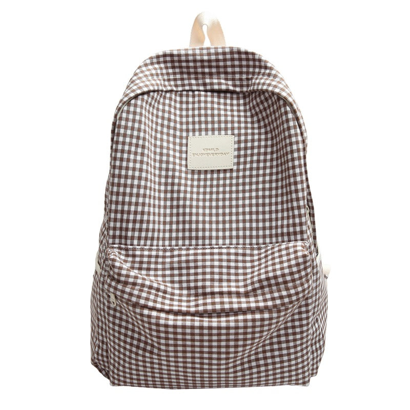 Checked Design Casual School Backpack Bowlift