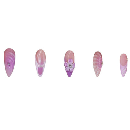 3D Decorative Floral Press-On Nail Extensions Acalora